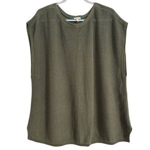 Talbots Women's Size L XL Sleeveless Green Knit Pullover Sweater Oversized